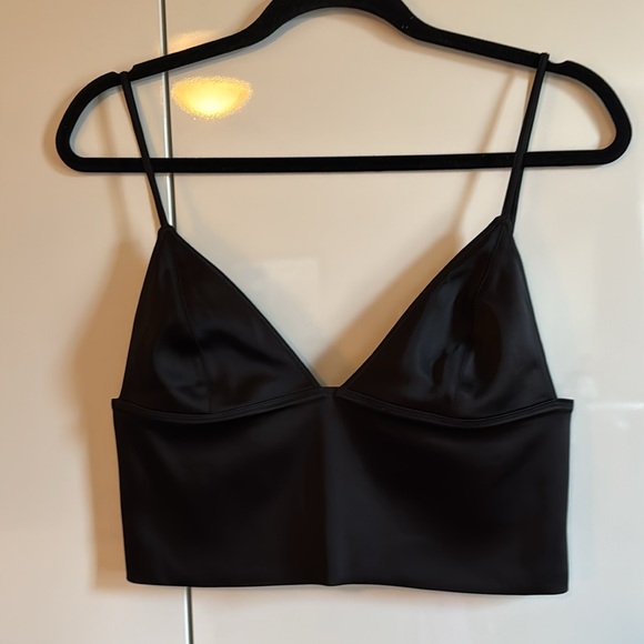 BNWT T by Alexander Wang Black Satin Bustier Bra Too, Sz8 - Picture 3 of 7